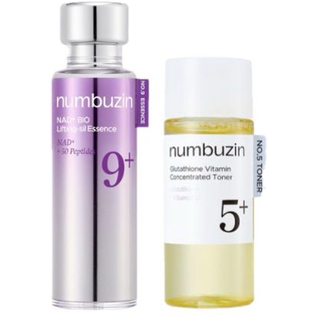 numbuzin - No.9 NAD+ BIO Lifting-sil Essence - 50ml (1ea) & No.5+ Glutathione Vitamin Concentrated Toner - 30ml (1ea) Set