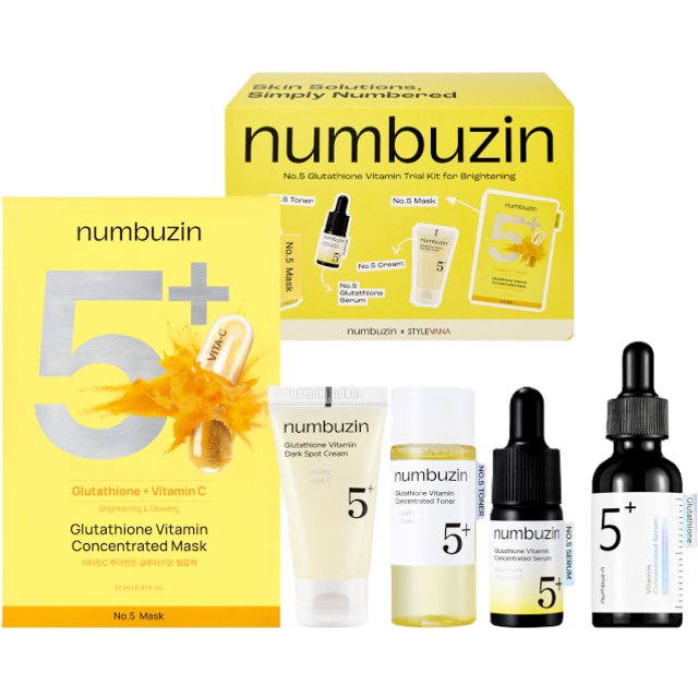numbuzin - No.5+ Glutathione Vitamin Trial Kit for Brightening (Stylevana Exclusive) - 1 Set (4 Items) & No.5+ Glutathione...
