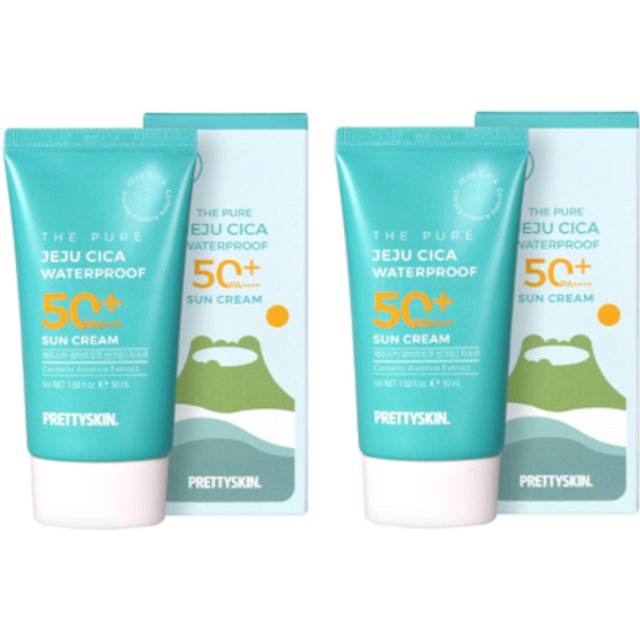 PRETTYSKIN - The Pure Jeju Cica Waterproof Sun Cream SPF50+ PA++++ - 50ml (2ea) Set