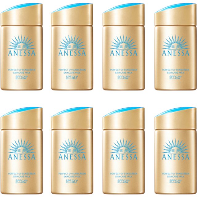 Shiseido Anessa Perfect UV Sunscreen Skin Care Milk SPF50+ PA++++ (2024 Version) - 60ml (8ea) Set