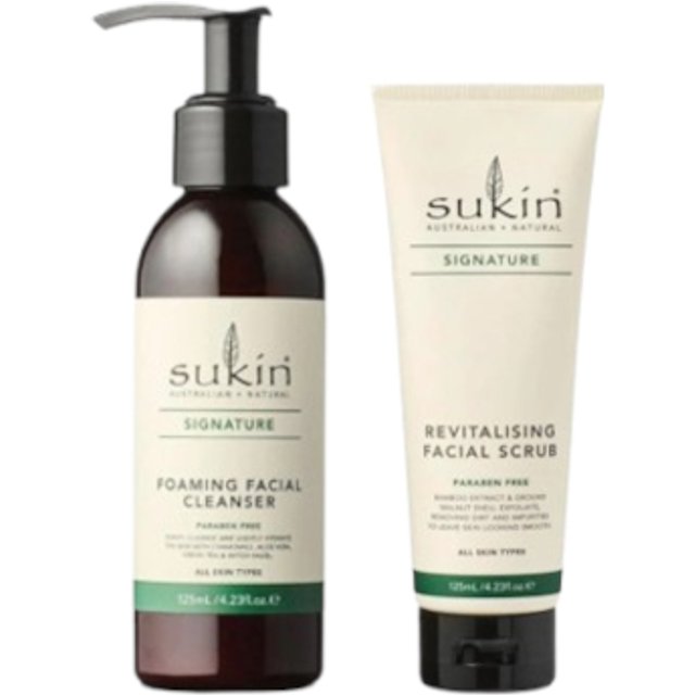 Sukin - Signature Foaming Facial Cleanser - 125ml (1ea) X Signature Revitalising Facial Scrub - 125ml (1ea)