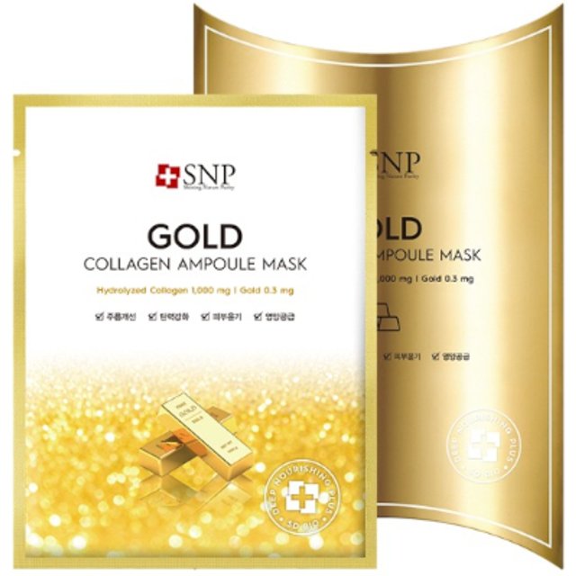 SNP - Gold Collagen Ampoule Mask - 10pcs
