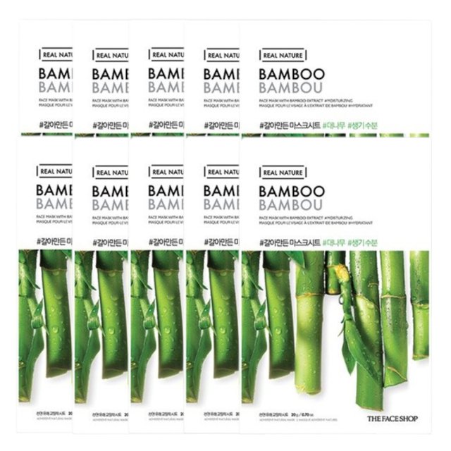 THE FACE SHOP - Real Nature Face Mask - Bamboo - 1pc (10ea) Set