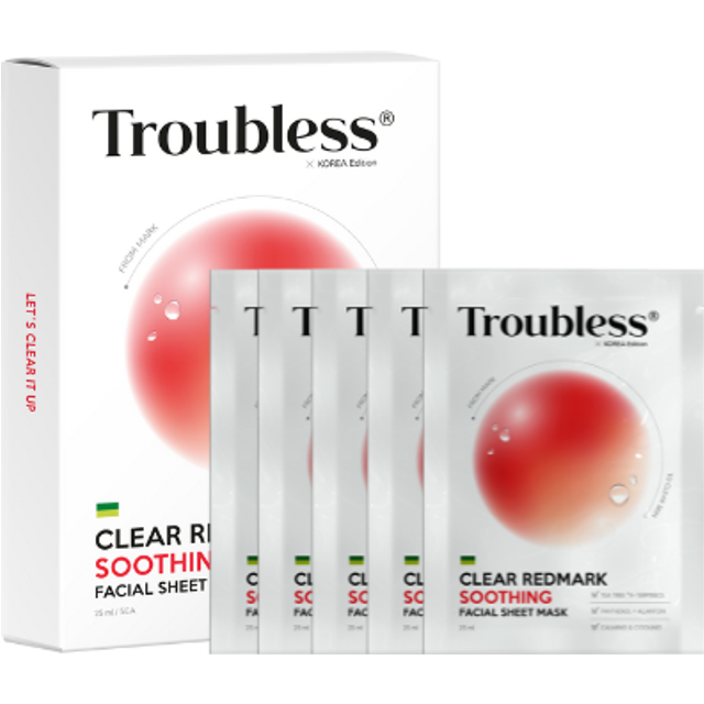 Troubless - Clear Redmark Soothing Facial Sheet Mask x 5 sheets - 5pcs