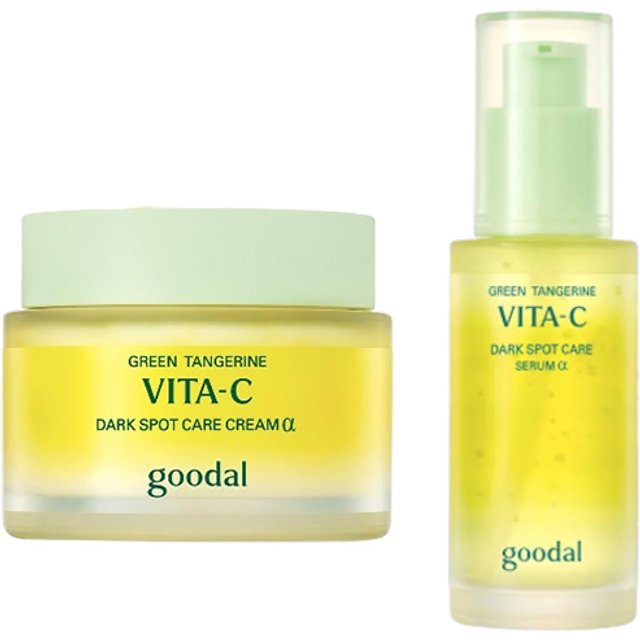 Goodal - Green Tangerine Vita-C Dark Spot Care Serum 40ml (1ea) X Green Tangerine Vita-C Dark Spot Care Cream 50ml (1ea) Set