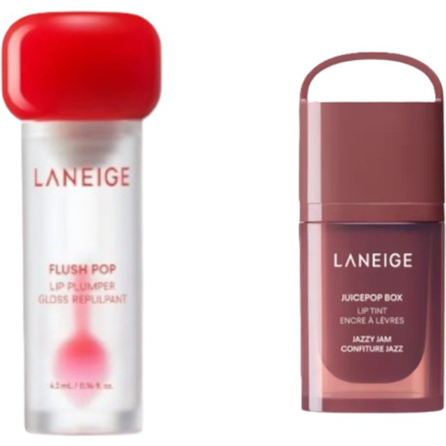 LANEIGE - Flush Pop Lip Plumper - 4.2ml X Juicepop Box Lip Tint - 4.5g - #2 Jazzy Jam (1ea) Set