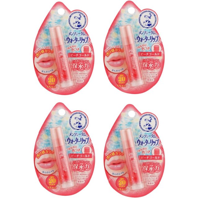 Rohto Mentholatum - Water Lip Colour Balm SPF 20 PA++ - 1pc - Peach Gold (4ea) Set
