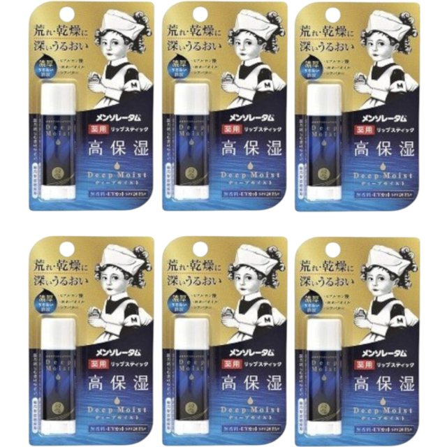 Rohto Mentholatum - Deep Moist Lip Balm - No Fragrance SPF 20 PA+ - 4.5g (6ea) Set