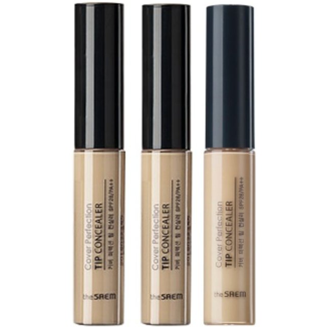 The Saem - Cover Perfection Tip Concealer - 1.5 Natural Beige (1ea) + Brightener (1ea) + Green Beige (1ea)