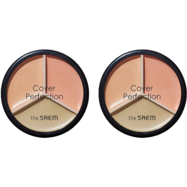 THE SAEM - Cover Perfection Triple Pot Concealer - 4.5g*3 - 01 Correct Beige (2ea) Set