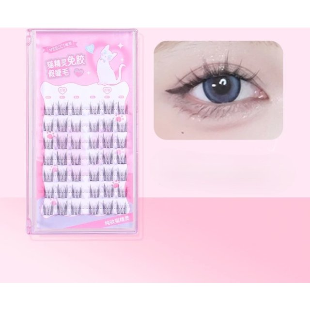 VEECCI - Cat Elf Self-Adhesive False Eyelashes - 42pcs - Pure Cat Elf