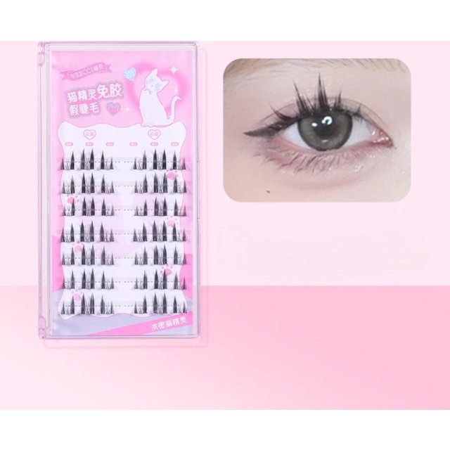 VEECCI - Cat Elf Self-Adhesive False Eyelashes - 42pcs - Thick Cat Elf