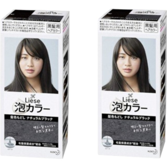 Kao - Liese Creamy Bubble Color (Japan Version) - 1 box - Natural Black (2ea) Set