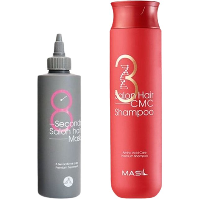 Masil - 8 Seconds Salon Hair Mask - 200ml (1ea) + 3 Salon Hair CMC Shampoo - 300ml (1ea)Set