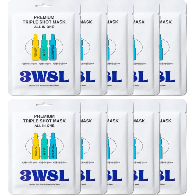 3W8L - Premium Triple Shot Mask All In One - 1pc (10ea) Set