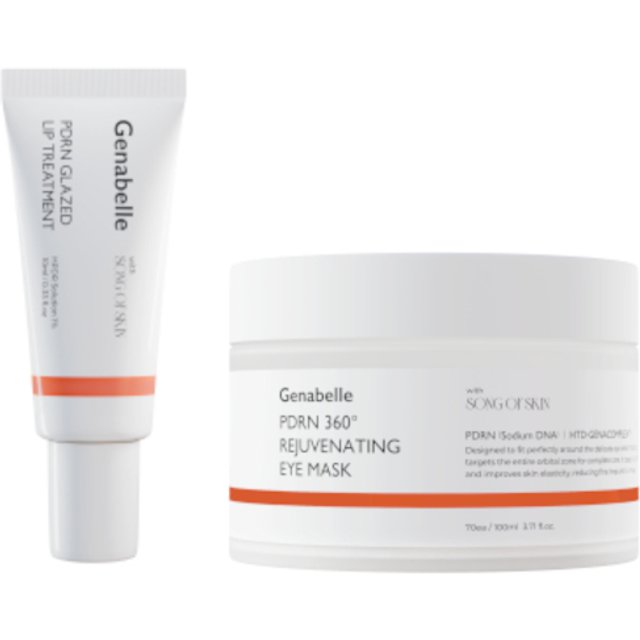 Genabelle - PDRN Glazed Lip Treatment - 10ml (1ea) & 360 Rejuvenating Eye Mask - 100ml/70ea Set