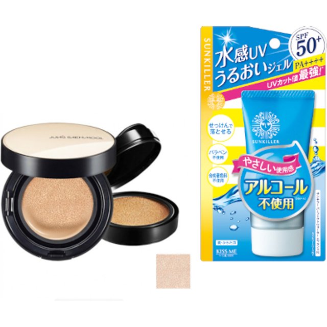 ISEHAN - Kiss Me Sunkiller Perfect Water Essence SPF50+ PA++++ - 50g X Jung Saem Mool - Essential Skin Nuder Cushion - 14g+14g