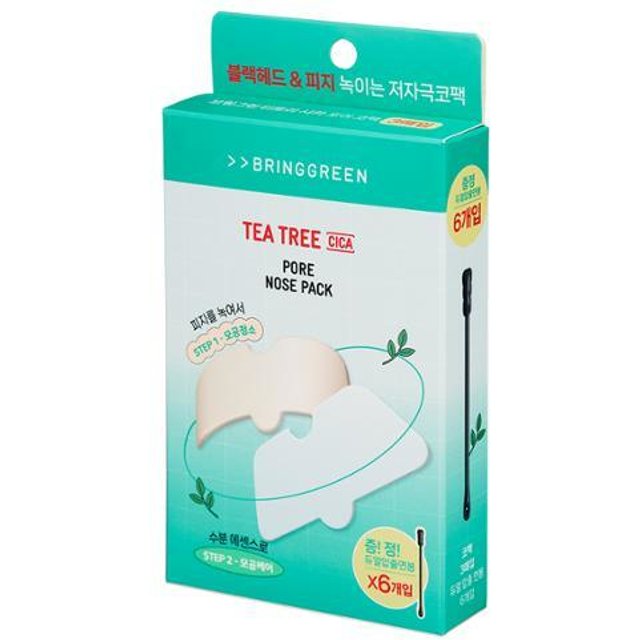 BRING GREEN - Tea Tree Cica Pore Nose Pack - 5ea