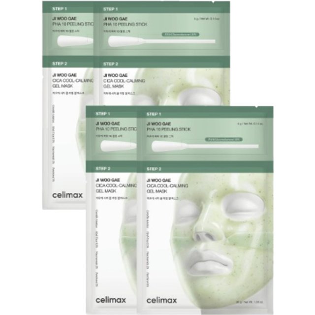 CELIMAX - Ji Woo Gae Cica PHA Peeling 2-step Gel Mask - 4pcs