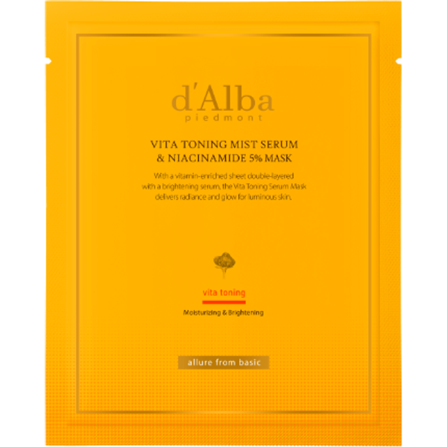 d'Alba - Vita Toning Mist Serum & Niacinamide 5% Mask - 28g