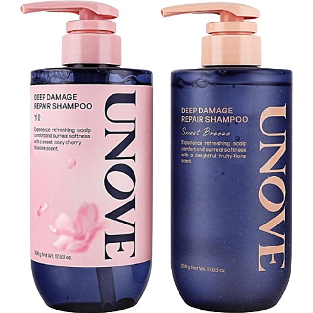 Dr. FORHAIR - UNOVE Deep Damage Repair Shampoo Special Set - Cherry Blossom + Sweet Breeze (Spring Edition) - 500ml + 500ml