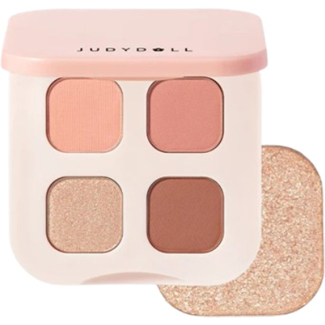 Judydoll - Silky 4-Color Eyeshadow Palette - 5g - 04 Peach Apricot