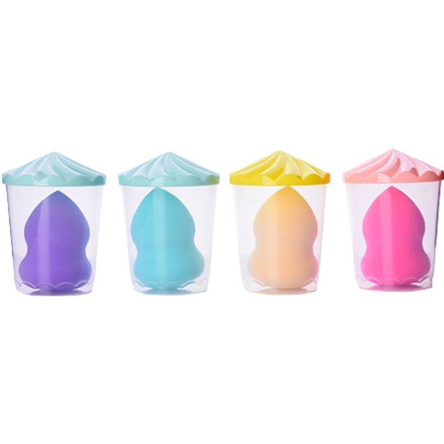 MINGXIER - Makeup Blender Beauty Sponge - Gourd with Container (Random Colour) - 1 pc