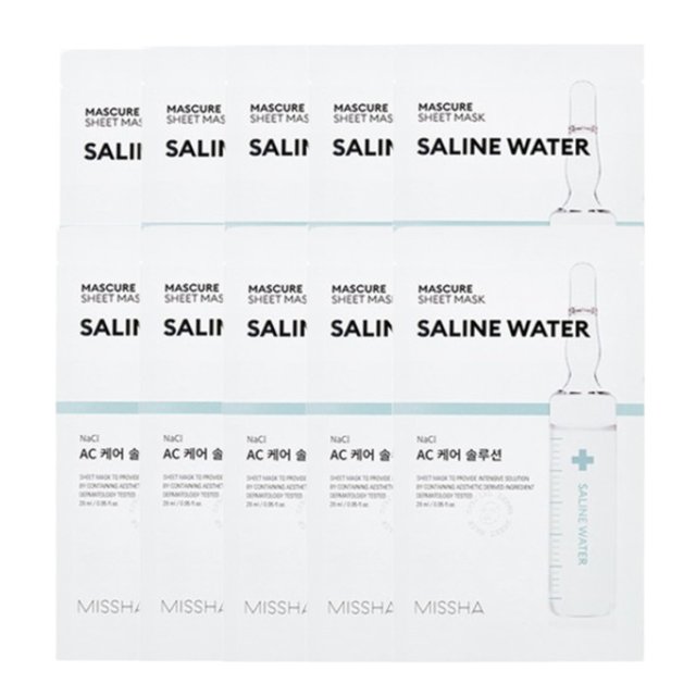 MISSHA Mascure Solution Sheet Mask - Saline Water - 1pc (10ea) Set