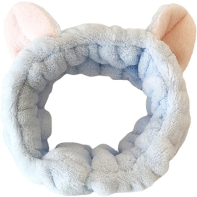 MsBlossom - Face Wash Cat Ribbon Headband - 1pc - Blue