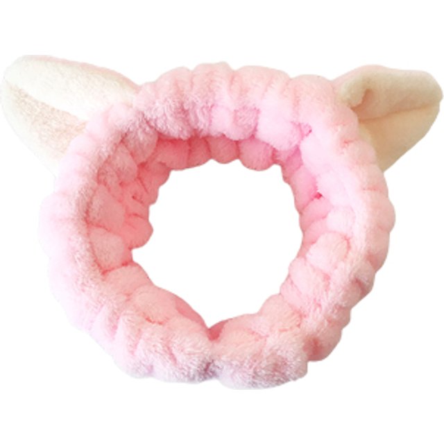 MsBlossom - Face Wash Cat Ribbon Headband - 1pc - Pink
