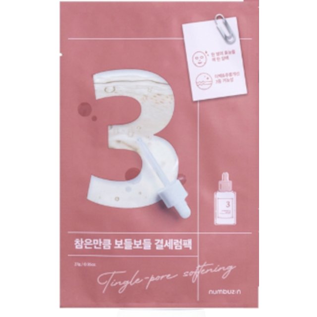 numbuzin - No.3 Tingle-Pore Softening Sheet Mask - 1pc