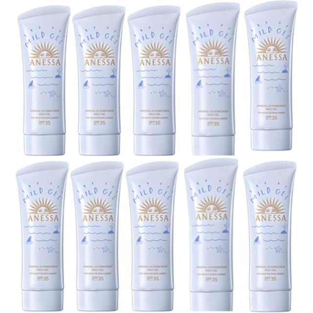 Shiseido Anessa Moisture UV Sunscreen Mild Gel SPF35 PA+++ - 90g (10ea) Set