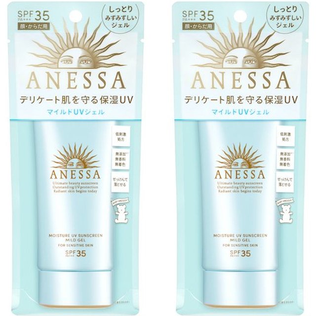 Shiseido Anessa Moisture UV Sunscreen Mild Gel SPF35 PA+++ - 90g (2ea) Set