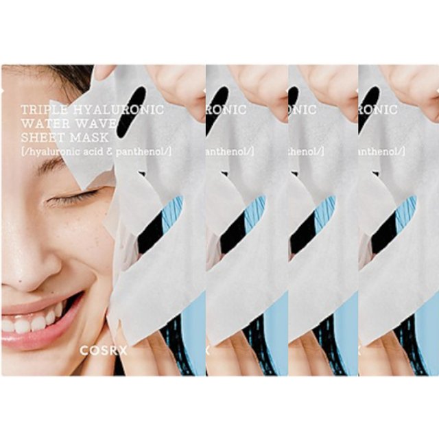 COSRX - Hydrium Triple Hyaluronic Water Wave Sheet Mask - 4pcs