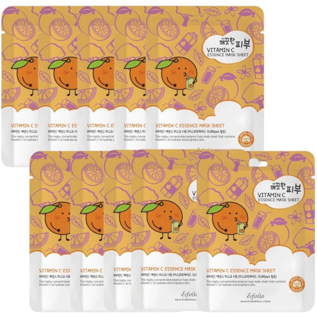 esfolio - Pure Skin Essence Mask Sheet - 25ml *1pc - Vitamin C (10ea) Set