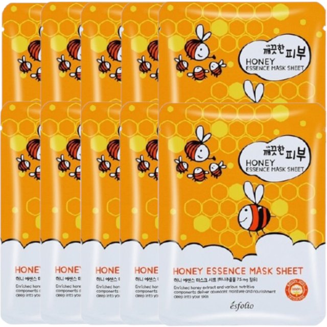 esfolio - Pure Skin Essence Mask Sheet - 25ml*1pc - Honey (10ea) Set