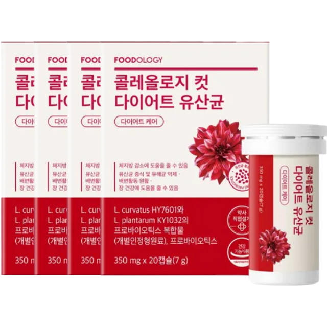 FOODOLOGY - Coleology Cut Diet Probiotics - 350mg x 20 capsules (4ea) Set