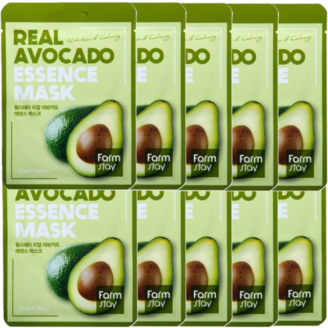 Farm Stay - Real Essence Mask - 1pc - Avocado (10ea) Set