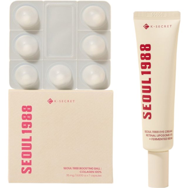 KSECRET - SEOUL 1988 Boosting Ball - 35mg x 7 (1ea) X Eye Cream : Retinal Liposome 4% + Fermented Bean - 30ml (1ea) Set