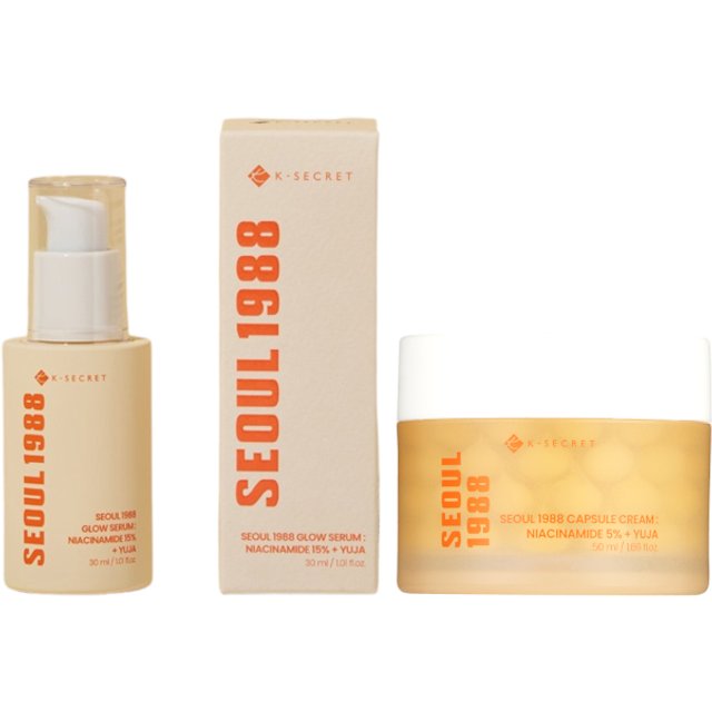 KSECRET - SEOUL 1988 Glow Serum : Niacinamide 15% + Yuja - 30ml (1ea) X Capsule Cream : Niacinamide 5% + Yuja - 50ml (1ea) Set