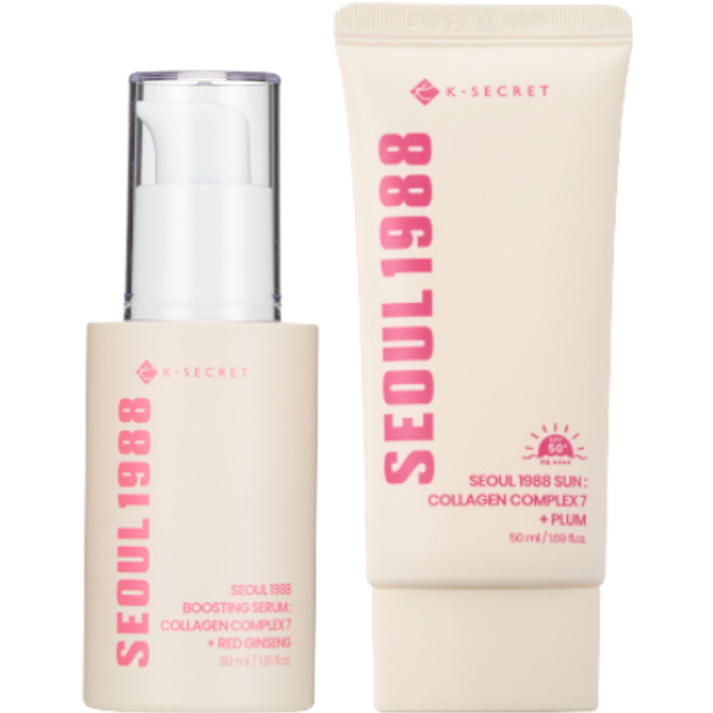 KSECRET - SEOUL 1988 Boosting Serum : Collagen Complex 7 + Red Ginseng - 30ml (1ea) & SEOUL 1988 Sun : Collagen Complex 7 +...