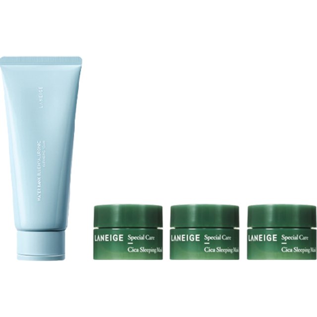 LANEIGE - Water Bank Blue Hyaluronic Cleansing Foam - 150g (1ea) + Cica Sleeping Mask 10ml (3ea) Set