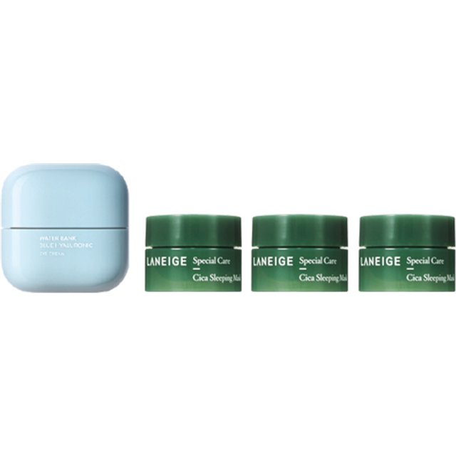 LANEIGE - Water Bank Blue Hyaluronic Eye Cream - 25ml (1ea) + Cica Sleeping Mask - 10ml (3ea) Set