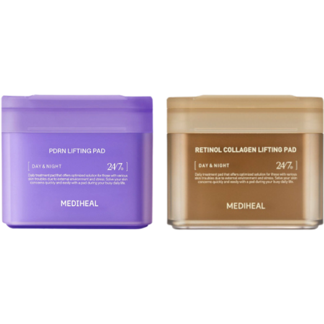 Mediheal - PDRN Lifting Pad - 100ea (1ea) & Retinol Collagen Lifting Pad - 100ea (1ea) Set