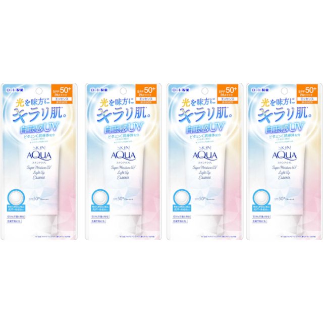 Rohto Mentholatum Skin Aqua Super Moisture UV Light Up Essence SPF50+ PA++++ 70g (4ea) Set