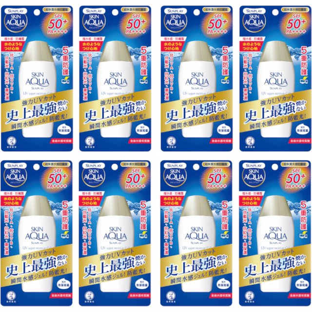 Rohto Mentholatum Sunplay - Skinaqua UV Super Moisture GEL SPF 50 PA++++ - 80g (8ea) Set