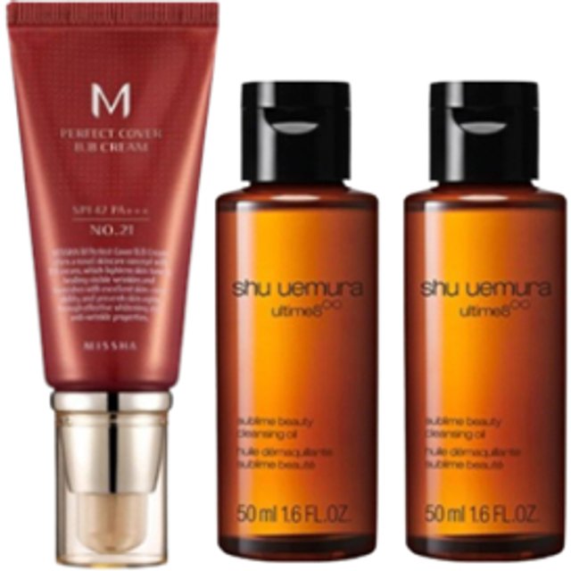 MISSHA x Shu Uemura - M Perfect Cover BB Cream #21 Light Beige X Shu Uemura - Ultime8 Sublime Beauty Cleansing Oil - 50ml (2pc)