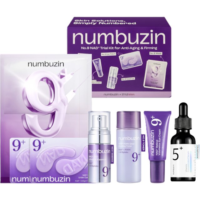 numbuzin - No.9 NAD+ Trial Kit for Anti-Aging & Firming (Stylevana Exclusive) - 1 Set (6Items) & No.5+ Glutathione Vitamin...