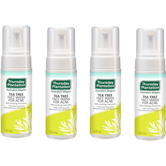 Thursday Plantation - Tea Tree Face Wash For Acne - 150ml (4ea) Set