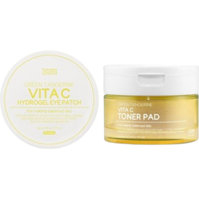 tenzero - Green Tangerine Vita C Hydrogel Eye Patch - 90g / 60pcs (1ea) X Green Tangerine Vita C Toner Pad - 160g / 70pcs (1ea)